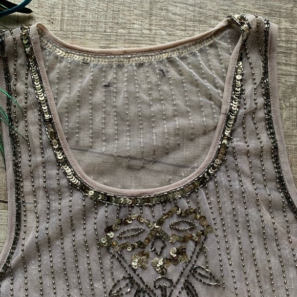 Beaded Tan Crop Top - Picture 4 of 8